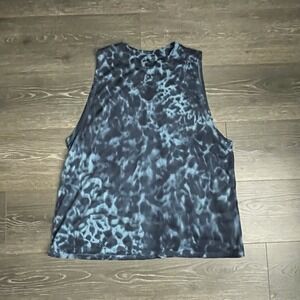 Lululemon All Yours Tank Top Womens Approx 10 Blue Tie Dye Muscle Activewear Gym